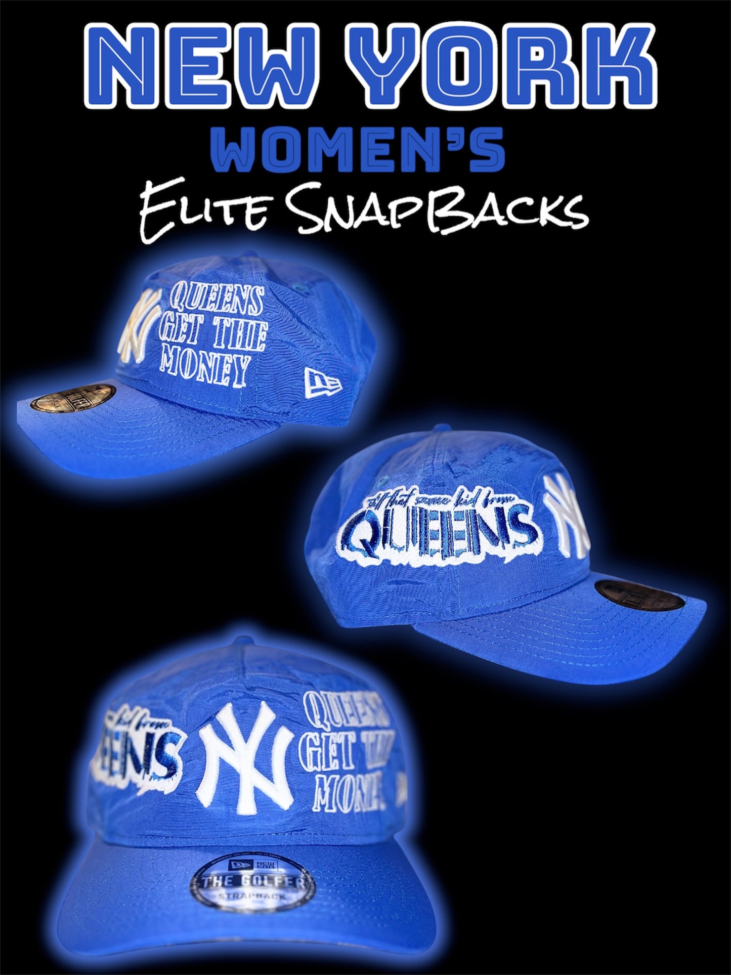 Womens Queens New York Elite StrapBacks
